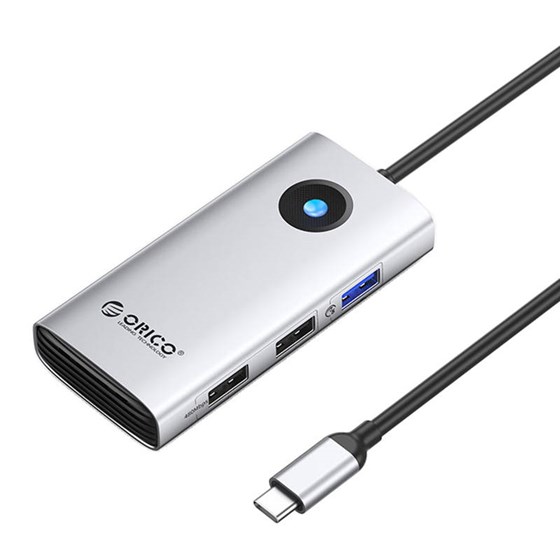 Orico 5u1 USB-C hub/punjač, HDMI 4K + 2×USB2.0 + USB3.0 + USB-C PD 60W (ORICO-PW11-5P-SV-EP)