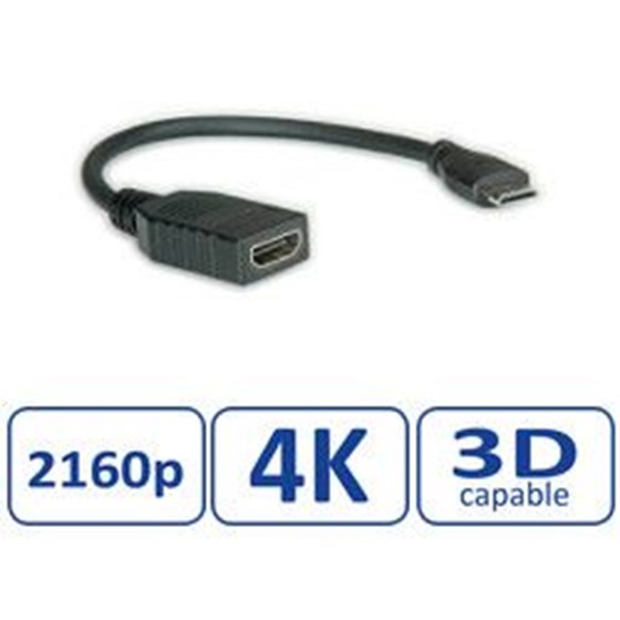 Kabel HDMI High Speed Type A F - Type C M (mini) 0.15m